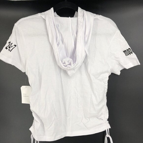 Graphic T-Shirt Thou Shalt Not Try Me Mood 24:7 White Hooded Sz S M L XL Juniors - Picture 4 of 7